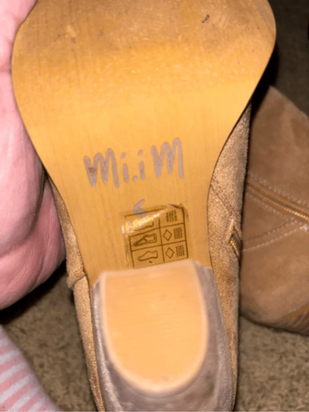 MiiM Tan Faux Suede Ankle Boots Size 6 New